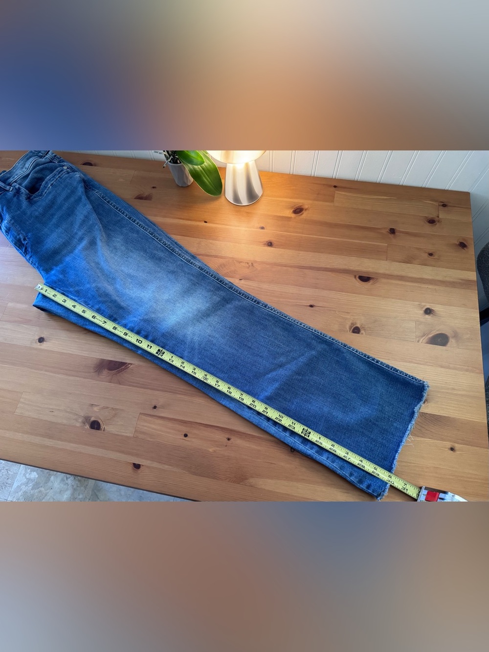 J. Jill Denim Blue High Rise Bootcut Raw Hem Jeans Size 16 - Picture 7 of 9